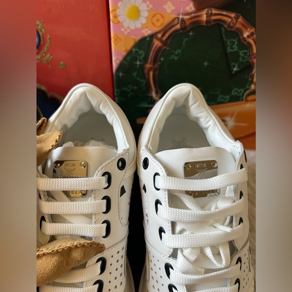 MCM White Skyward Visetos Shoe withbox - Picture 5 of 15